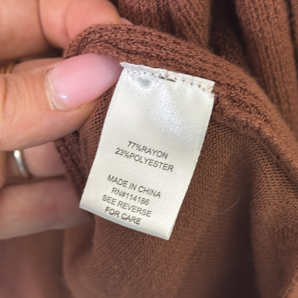 Rust Open Front Cardigan Sweater - Picture 4 of 8